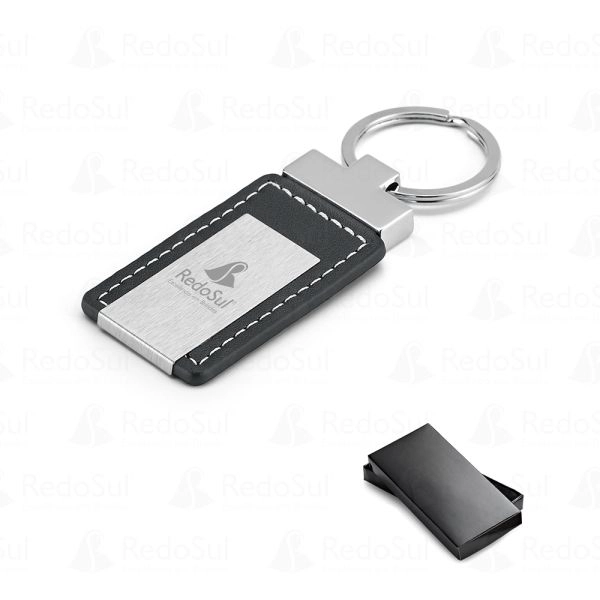 RD 93156-Chaveiro Personalizado em couro sintético e metal RD 93156-Chaveiro Personalizado em couro sintético e metal